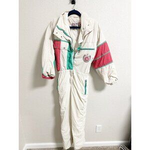 Kitex Worldwide Vintage One Piece Ski Suit Insulated Colorblock Full Zip Size 38